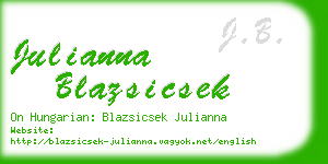 julianna blazsicsek business card